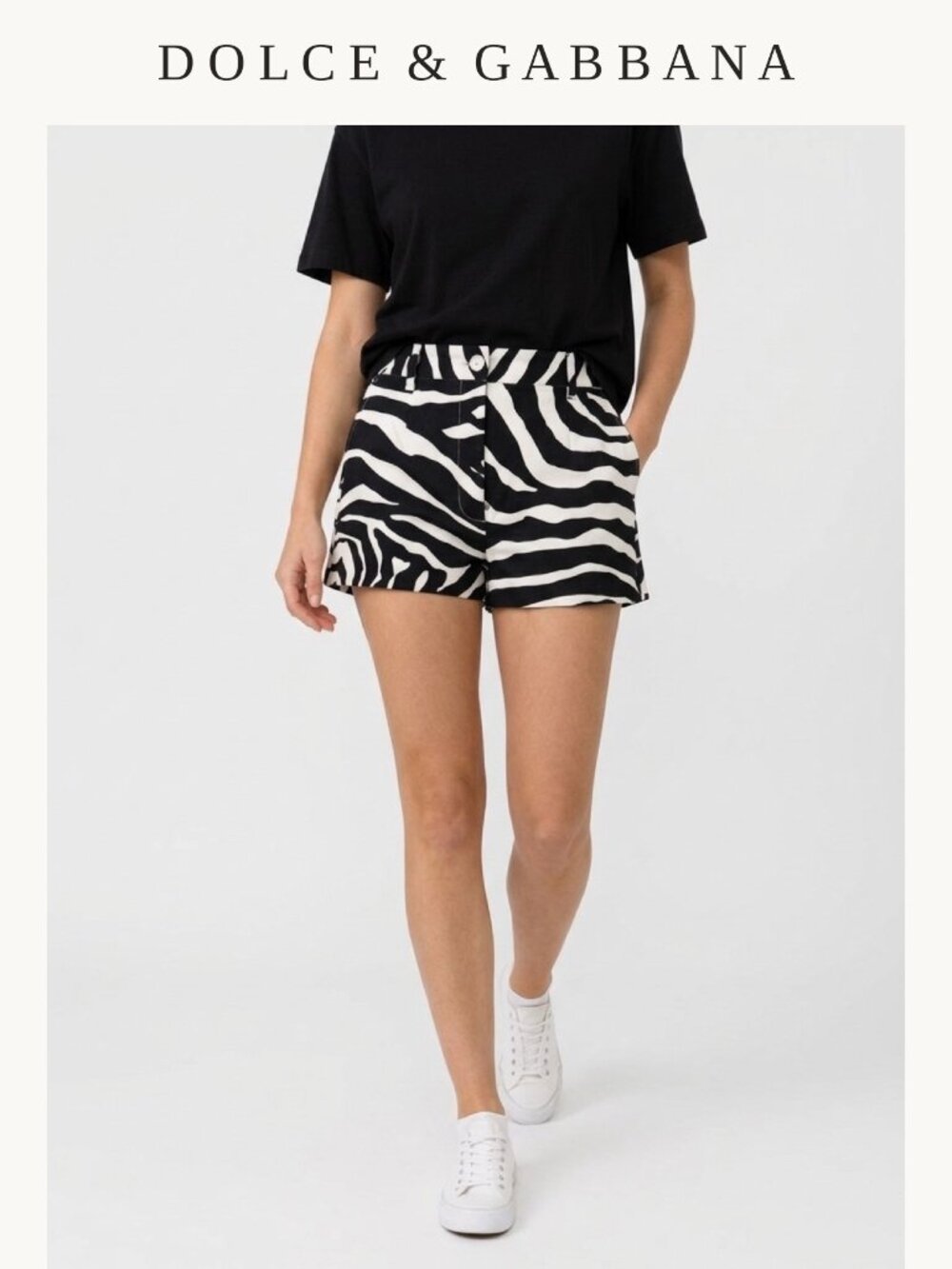 Dolce & Gabbana Zebra Print Shorts – Black/White – IT 42 / US 6